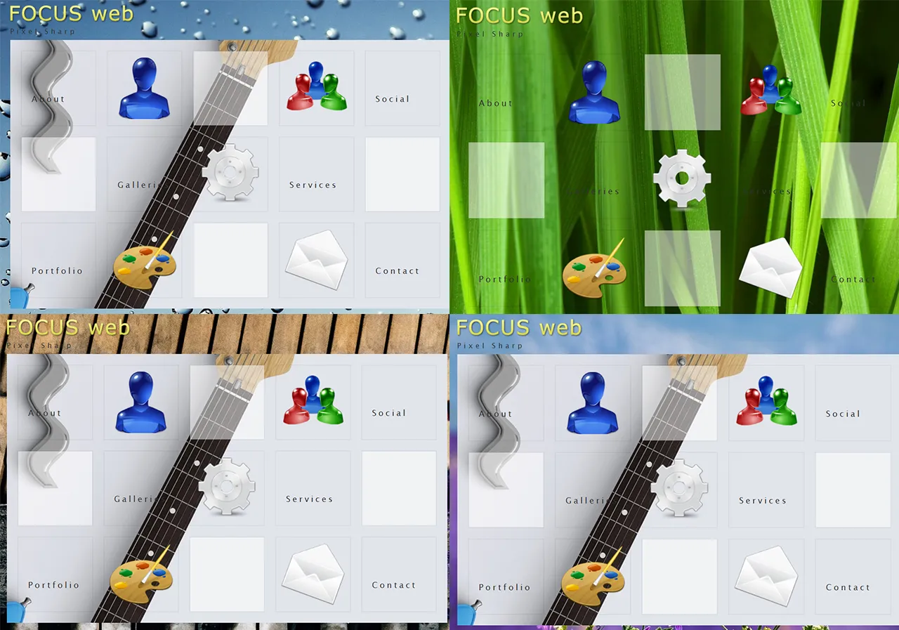 Experimental website templates