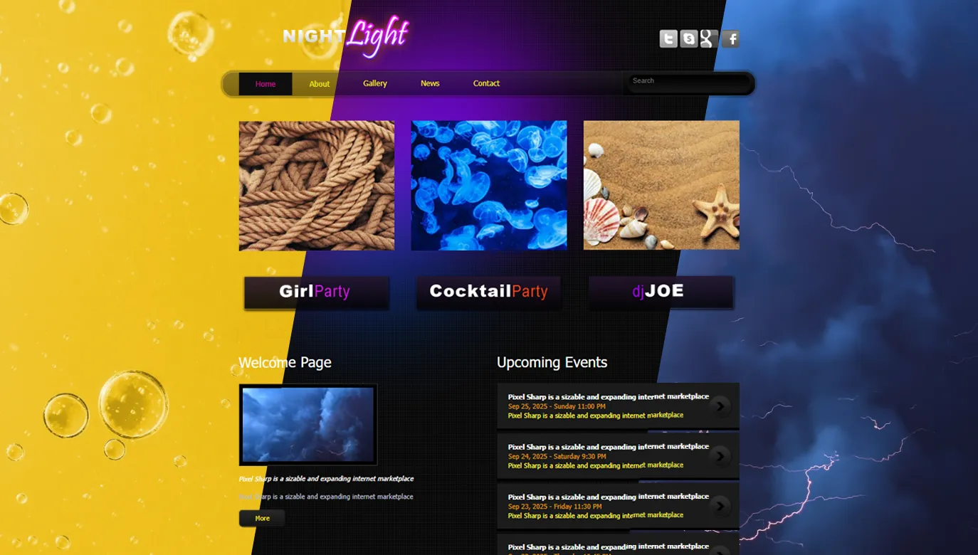 Bar / night club website templates and script